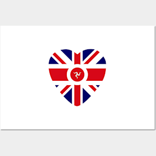 British Manx Multinational Patriot Flag Series (Heart) Posters and Art